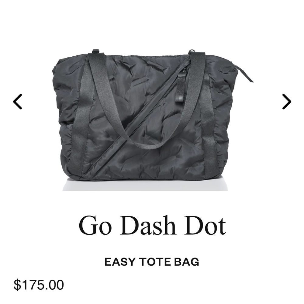go dash dot bag easy tote puffy bag black